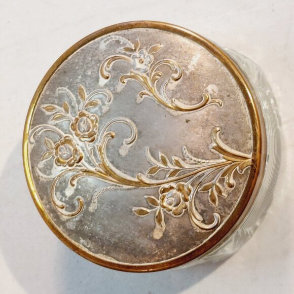 Vintage Art Deco Glass Powder Jars with Lid - Picture 3 of 4